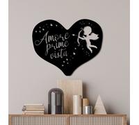 Wallity, Amore Prima Vista 1, Accessoire mural décoratif en métal, noir, 100 % METAL, 56 x 45 cm