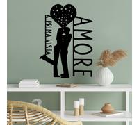 Wallity, Amore Prima Vista 3, Accessoire mural décoratif en métal, noir, 100 % METAL, 40 x 56 cm
