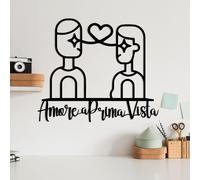 Wallity, Amore Prima Vista 4, Accessoire mural décoratif en métal, noir, 100 % METAL, 56 x 49 cm