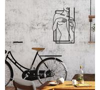 Wallity, Beautiful Woman, Accessoire mural décoratif en métal, 100 % METAL (épaisseur : 1,2 mm), noir, 32 x 50 cm