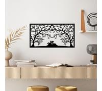 Wallity, Bird'S- SKL2470, Noir, Autre décoration intérieure, 70 x 37 cm, 100% métal (épaisseur : 1