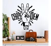 Wallity, Carpe Diem 2, accessoire mural décoratif en métal, noir, 100 % METAL, 56 x 54 cm