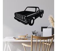 Wallity, Chevrolet Bonanza C10 1977, Accessoire mural décoratif en métal, noir, 100 % METAL, 60 x 45 cm