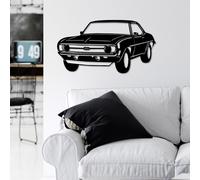 Wallity, Chevrolet Camaro SS, Accessoire mural décoratif en métal, noir, 100 % METAL, 60 x 33 cm