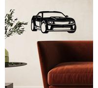 Wallity, Chevrolet Camaro ZL1, Accessoire mural décoratif en métal, noir, 100 % METAL, 60 x 30 cm