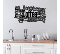 Wallity, Coffee Or What ?, Accessoire mural décoratif en métal, noir, 100 % METAL, 86 x 47 cm