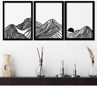 Wallity, Colline-1, accessoire mural décoratif en métal, noir, 100 % METAL, 38 x 49 cm