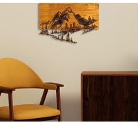 Wallity, Dag 2-1, Accessoire mural décoratif en bois, Multicolore, 100 % BOIS / MÉTAL, 58 x 3 x 38 cm