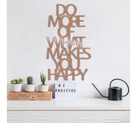 Wallity, Do More Of What Makes You Happy , 41 x 70 cm accessoires muraux décoratifs en métal, cuivre, 100% métal (épaisseur : 1,5 mm)