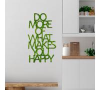Wallity, Do More Of What Makes You Happy, Accessoire mural décoratif en métal, 100 % MDF / MOOS, vert, 41 x 70 cm