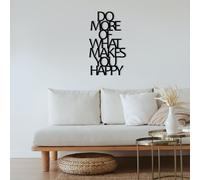 Wallity, Do More Of What Makes You Happy Metal Decor, décoration murale, noir, métal, 40 x 70 cm