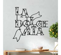 Wallity, Dolce Vita 1, Accessoire mural décoratif en métal, noir, 100 % METAL, 56 x 54 cm