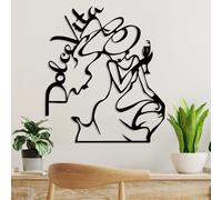 Wallity, Dolce Vita 2, accessoire mural décoratif en métal, noir, 100 % METAL, 50 x 56 cm
