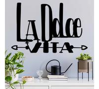 Wallity, Dolce Vita 4, accessoire mural décoratif en métal, noir, 100 % METAL, 56 x 37 cm