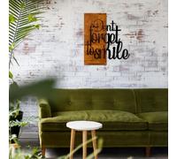 Wallity, Dont Forget To Smile, décoration murale, noyer, métal, 47 x 58 cm