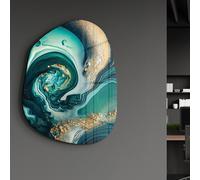 Wallity, Drops - 65 x 50, peinture décorative en verre trempé, multicolore, 100 % verre trempé, 50 x 65 x 0,4 cm