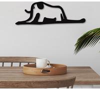 Wallity, Elephant 14, accessoire mural décoratif en métal, noir, 100 % METAL, 63 x 21 cm