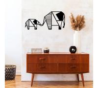 Wallity, Elephant- TNL1745, noir, autres décorations pour la maison, 55 x 25 cm, 100% métal (épaisseur : 1