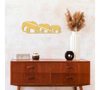 Wallity, Elephants- TNL1319, Gold, Autres décorations pour la maison, 15 x 50 cm, 100% métal (épaisseur : 1