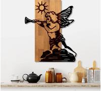 Wallity, Eros 03, Accessoire mural décoratif en bois, noyer, 50 % BOIS / 50 % MÉTAL, 46 x 3 x 58 cm