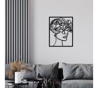 Wallity, Flower- TNL1943, Noir, Autres décorations pour la maison, 60 x 75 cm, 100% métal (épaisseur : 1