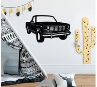 Wallity, Ford F150 Pickup Truck 1980, Accessoire mural décoratif en métal, noir, 100 % METAL, 60 x 37 cm