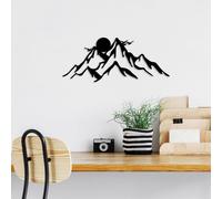 Wallity, Full Mount And Mountain - 1, Accessoire mural décoratif en métal, 100 % METAL, noir, 50 x 21 cm