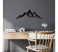 Wallity, Full Mount And Mountain - 3, Accessoire mural décoratif en métal, 100 % METAL, noir, 62 x 22 cm