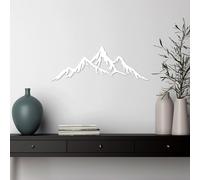 Wallity, Full Mount And Mountain - 4, Accessoire mural décoratif en métal, 100 % METAL, blanc, 62 x 22 cm