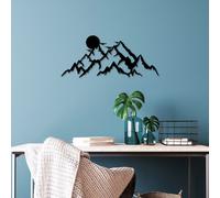 Wallity, Full Mount And Mountain - 5, Accessoire mural décoratif en métal, 100 % METAL, noir, 59 x 25 cm