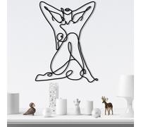 Wallity, Geometric Nude Woman, Accessoire mural décoratif en métal, 100 % METAL (épaisseur : 1,2 mm), noir, 38 x 50 cm