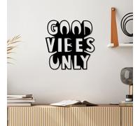 Wallity, Good Vibes Only 8, Accessoire mural décoratif en métal, noir, 100 % METAL, 50 x 50 cm