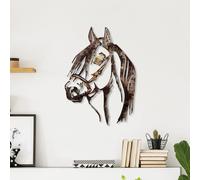 Wallity, Horse - 2, accessoire mural décoratif en métal, 100 % METAL, multicolore, 38 x 53 cm