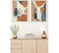 Wallity, Huhu35 - 30 x 40, Peinture décorative encadrée en MDF (2 pièces), 100 % MDF, multicolore, 30 x 40 cm