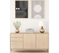 Wallity, Huhu87 - 50 x 35, Peinture décorative encadrée en MDF (2 pièces), 100 % MDF, multicolore, 35 x 50 cm