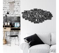 Wallity, Innovation, Accessoire mural décoratif en métal, noir, 100 % METAL, 86 x 41 cm