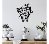 Wallity, Just Eat It, Accessoire mural décoratif en métal, noir, 100 % METAL, 43 x 50 cm