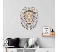 Wallity, Lion - 1, accessoire mural décoratif en métal, 100 % METAL, multicolore, 40 x 50 cm