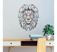 Wallity, Lion - 2, accessoire mural décoratif en métal, 100 % METAL, multicolore, 40 x 50 cm