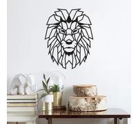 Wallity, Lion, décoration murale, noir, métal, 40 x 50 cm
