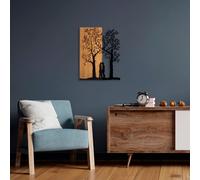 Wallity, Love Under The Tree, décoration murale, noyer, métal, 45 x 58 cm
