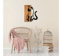 Wallity, MA-282, Accessoire mural décoratif en bois, 50 % BOIS / MÉTAL, noyer, 47 x 58 cm