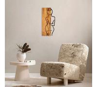 Wallity, MA-294, Accessoire mural décoratif en bois, 50 % BOIS / 50 % MÉTAL, noyer, 27 x 58 cm