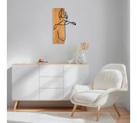 Wallity, MA-295, Accessoire mural décoratif en bois, 50 % BOIS / 50 % MÉTAL, noyer, 36 x 58 cm