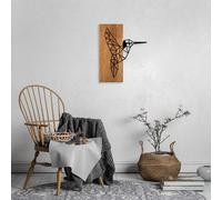 Wallity, MA- SKL2270, couleur noyer,noir, Autres décorations pour la maison, 58 x 48 cm, 50% bois (épaisseur : 3 cm) / métal (épaisseur : 1