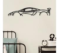 Wallity, Mclaren P1 Silhouette, accessoire mural décoratif en métal, 100 % METAL, noir, 68 x 14 cm
