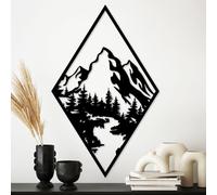 Wallity, Montain 1, Accessoire mural décoratif en métal, noir, 100 % METAL, 79 x 49 cm
