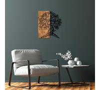 Wallity, Monumental- SKL2402, couleur noyer,noir, autres décorations pour la maison, 50 x 58 cm, 50% bois (épaisseur : 3 cm) / 50% métal