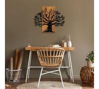 Wallity, Monumental- SKL2409, couleur noyer,noir, Autres décorations pour la maison, 67 x 58 cm, 50% bois (épaisseur : 3 cm) / 50% métal