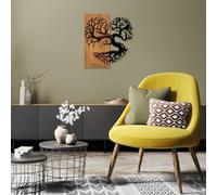 Wallity, Monumental- SKL2419, couleur noyer,noir, Autres décorations pour la maison, 58 x 58 cm, 50% bois (épaisseur : 3 cm) / 50% métal